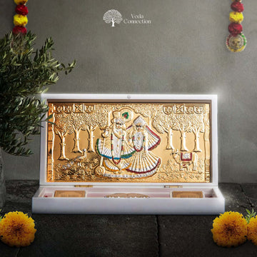 Radhe Krishna Pocket Temple 24 Karat Gold Coated