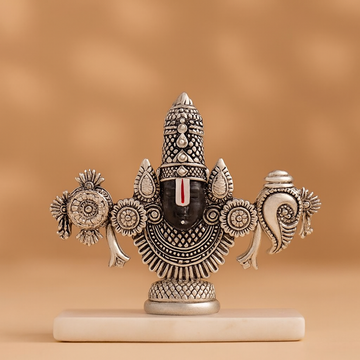 Balaji Face Idol β 999 Silver Plated | Perfect for Desk, Mandir & Car Dashboard