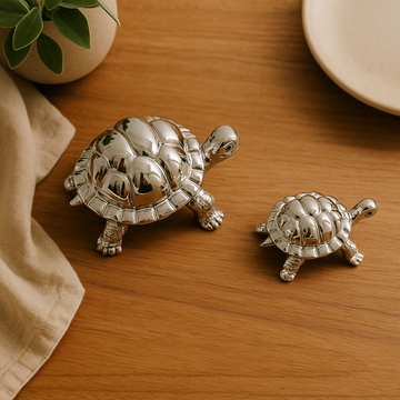 999 Silver Plated Vastu Tortoise Idol for Good Luck & Positive Energy - 3.25 inches