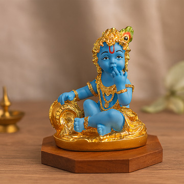 Krishna Laddoo Gopal 24 Karat Gold Plated Idol
