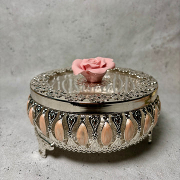 Rose Silver Round Gift Box