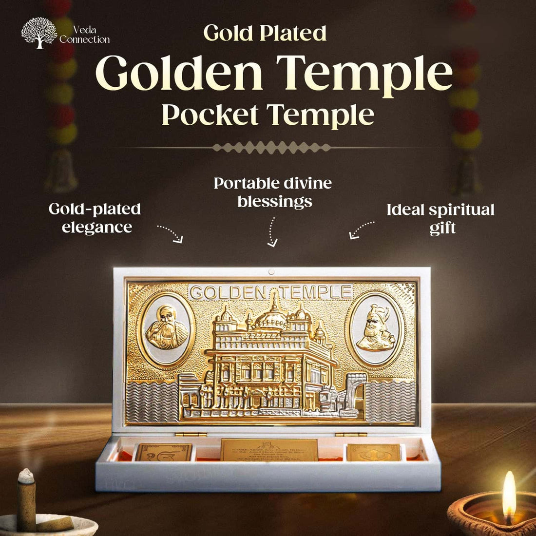 Gold Plated Golden Temple Pocket Temple | Divine Blessings Anytime, Anywhere