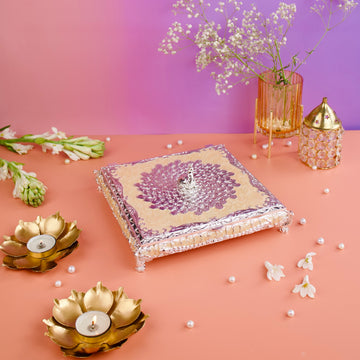Silver Enamel Mukhwas Box – For Dry Fruit & Mouth Freshener