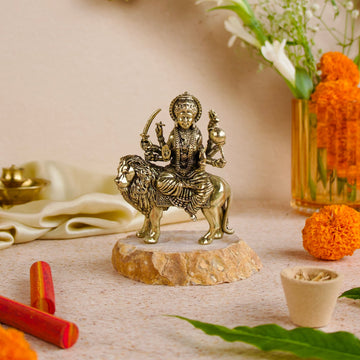Brass Maa Durga Idol - Divine Power for Your Home Temple