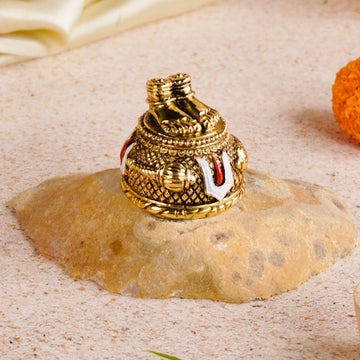 Hanuman Charan Idol – 3 Inch | Antique Gold Plated | Divine Feet of Strength & Devotion – Veda Connection