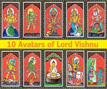 Visual Journey: The 10 Avatars of Vishnu with Illustrations