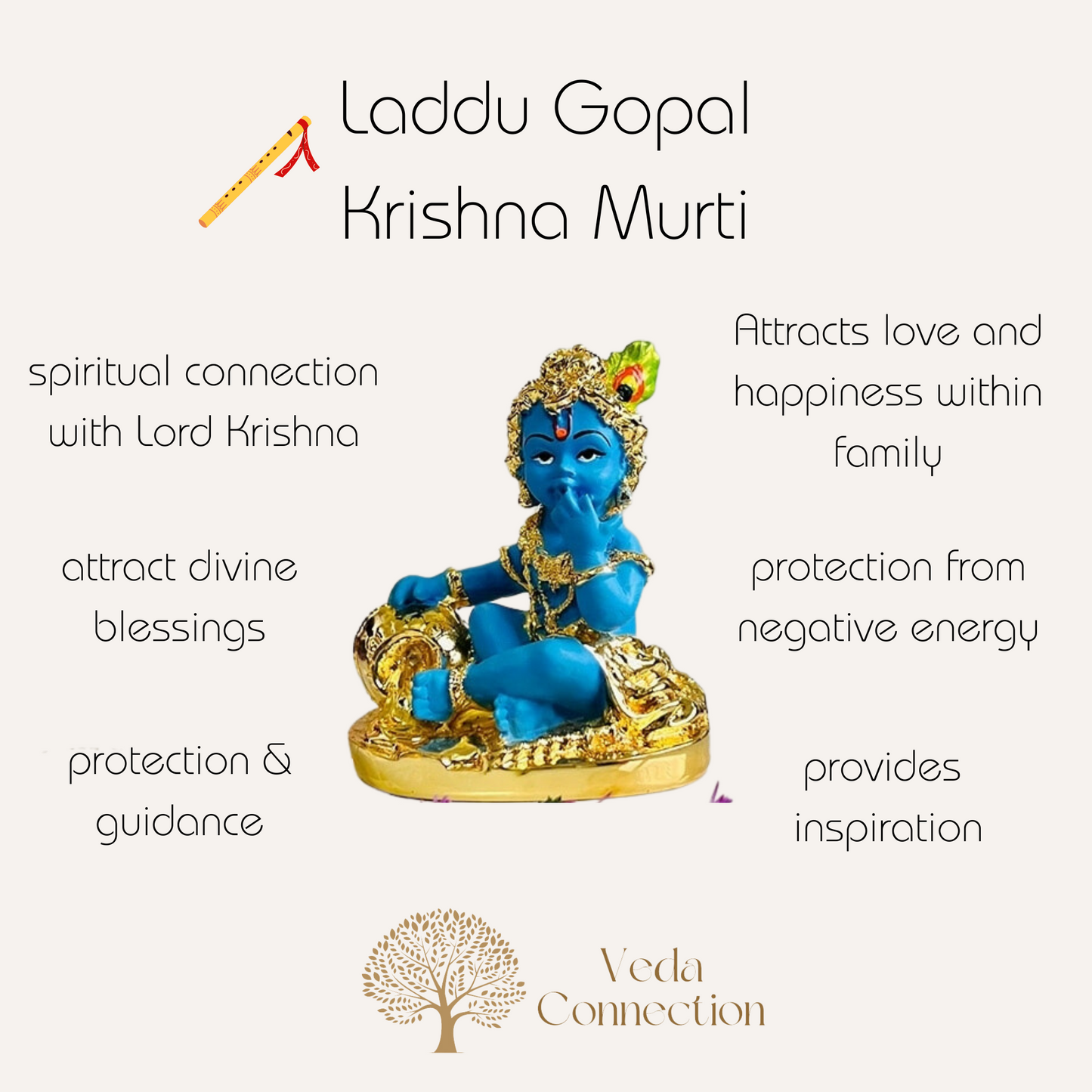 Krishna Laddoo Gopal 24 Karat Gold Plated Idol