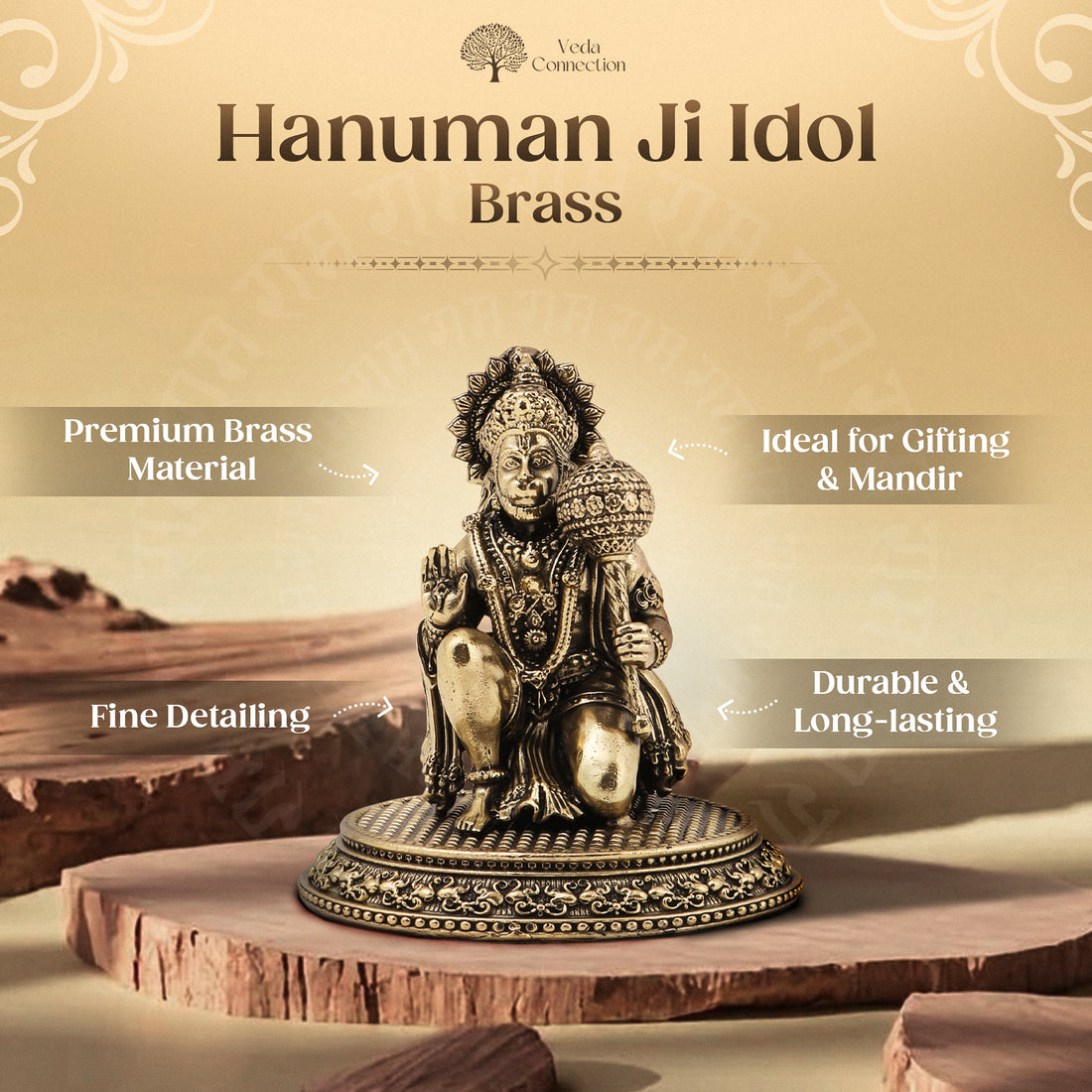 Brass Hanuman Ji Idol