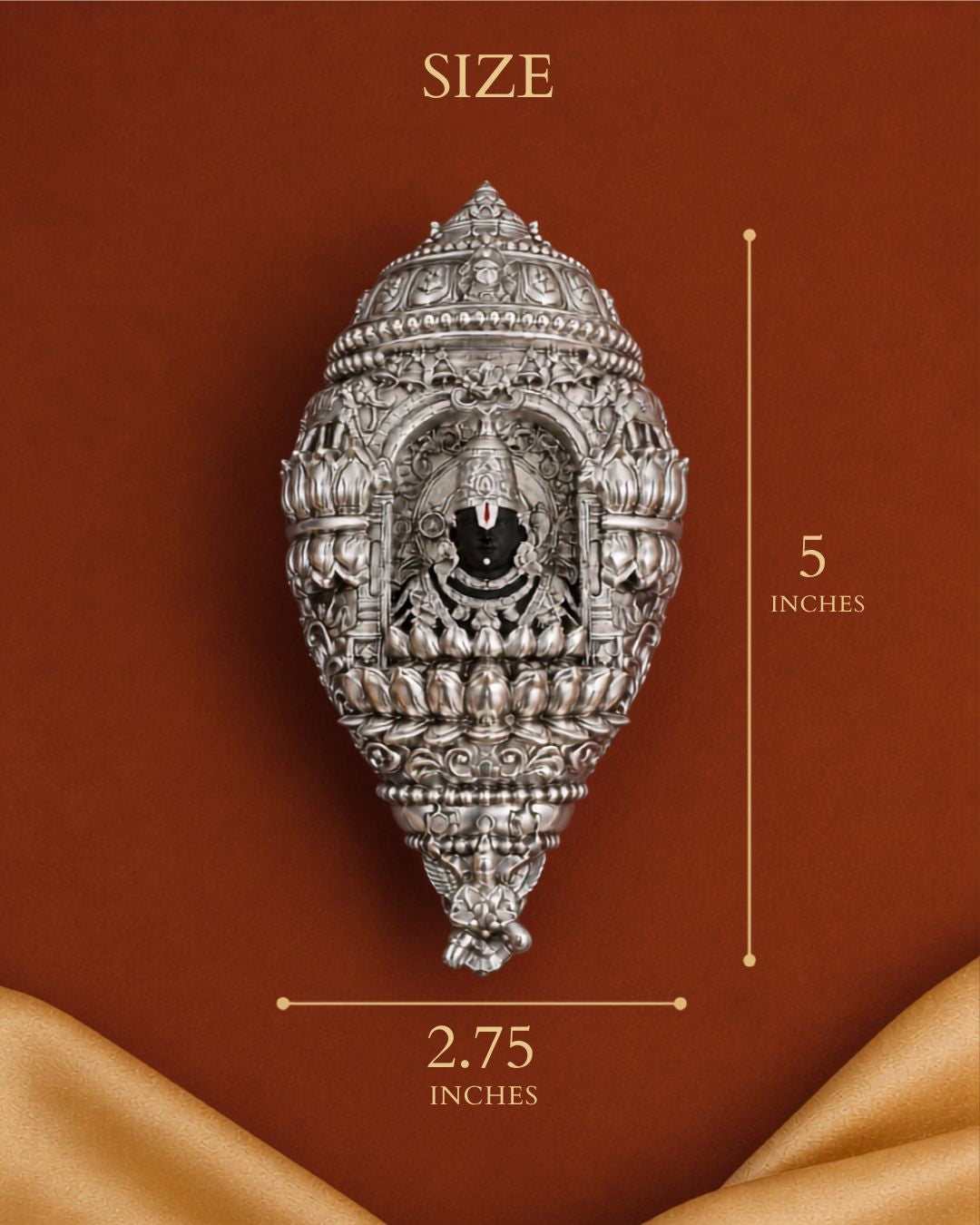 Tirupati Balaji Shankh – 999 Silver Plated