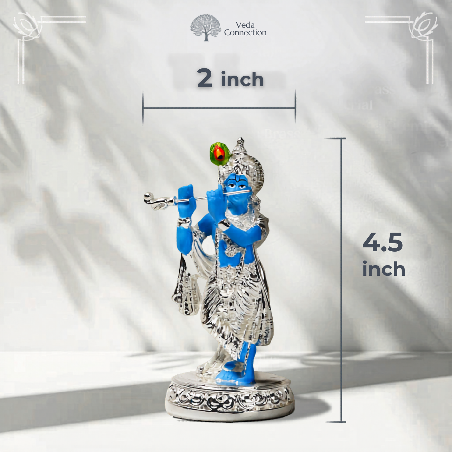 Krishna Ji Idol Playing Flute 999 Silver Plated