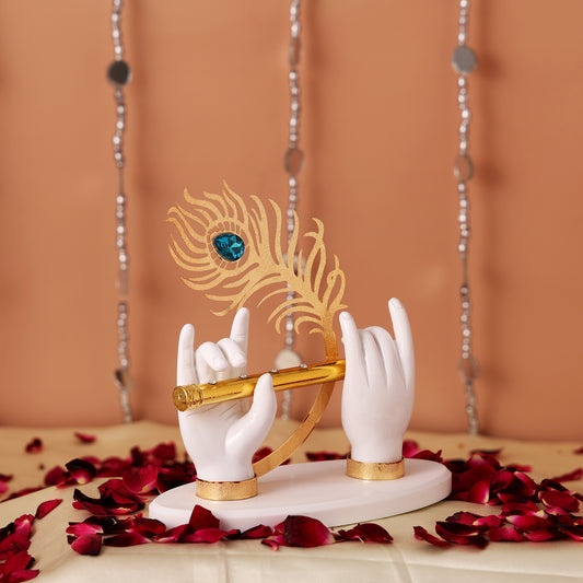 Lord Krishna Hand with Flute 24k Gold Plated