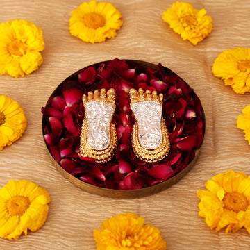 Shri Lakshmi Charan Paduka 24K Gold and 999 Silver Plated