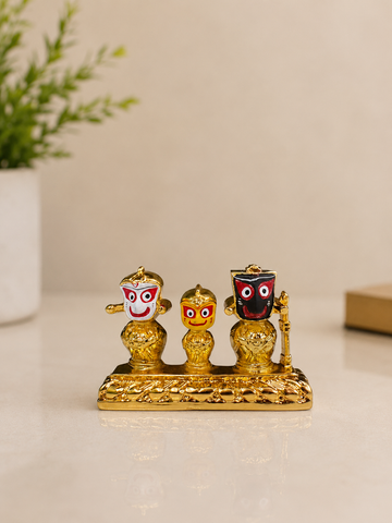 24K Gold Plated Jagannath Ji Idol - 2.5 inches