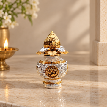 Nariyal Kalash for Activating Abundance - Gold and Silver Plated