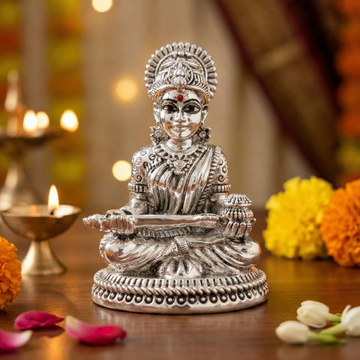 Annapurna Devi Idol 3.5 Inch – Premium Silver Plated
