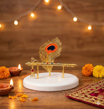 Krishna Murali Mor Pankh Idol Gold Plated