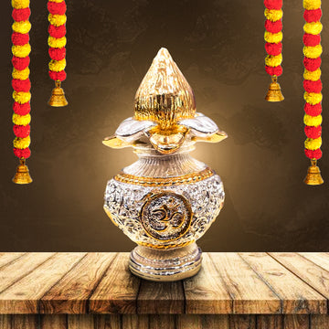 Nariyal Kalash for Activating Abundance - Gold and Silver Plated