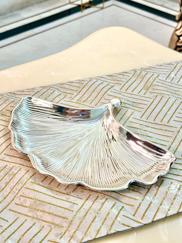 Aranya Silver Enamel Leaf Trinket Tray for Bulk Orders | Premium Corporate & Wedding Gifting