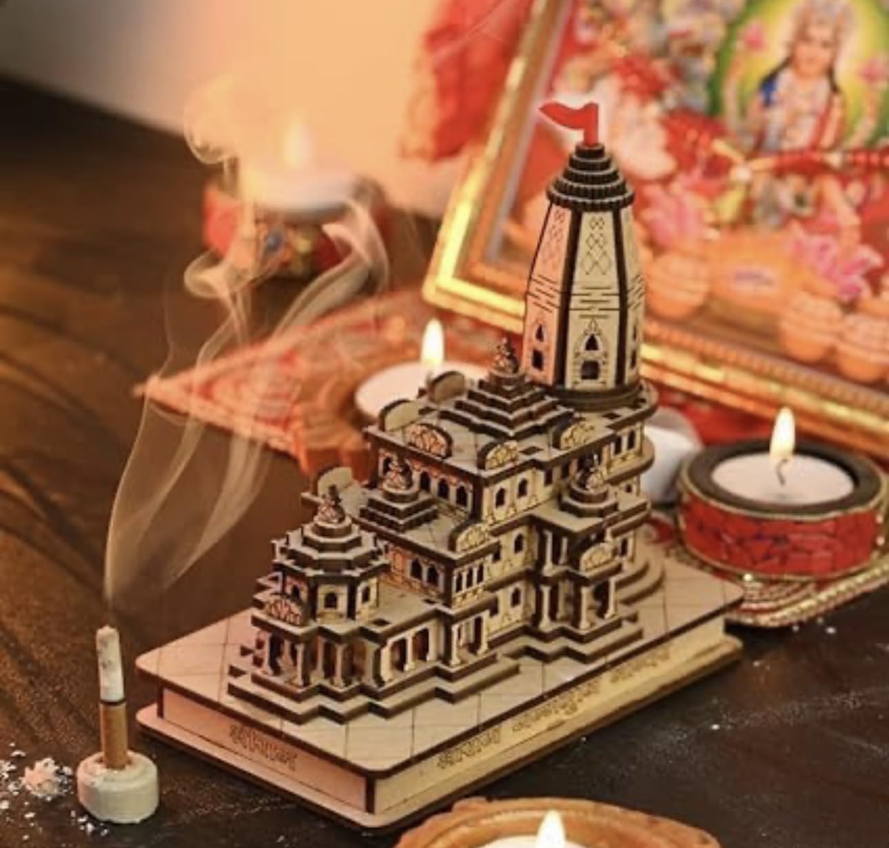 Shri Ram Mandir Model 3D Wooden Janmabhoomi Replica Made in Bharat