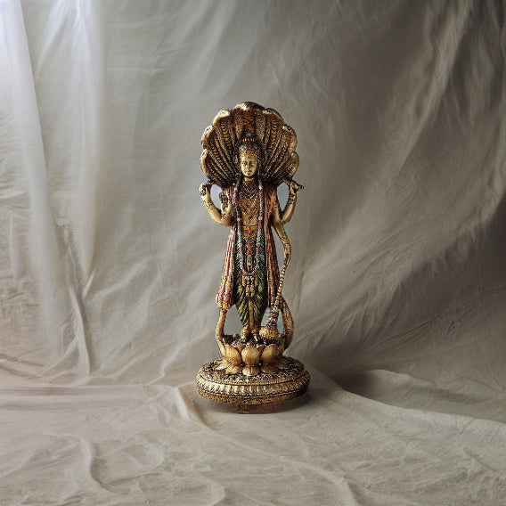 Lord Vishnu Gold & Silver Plated Idol