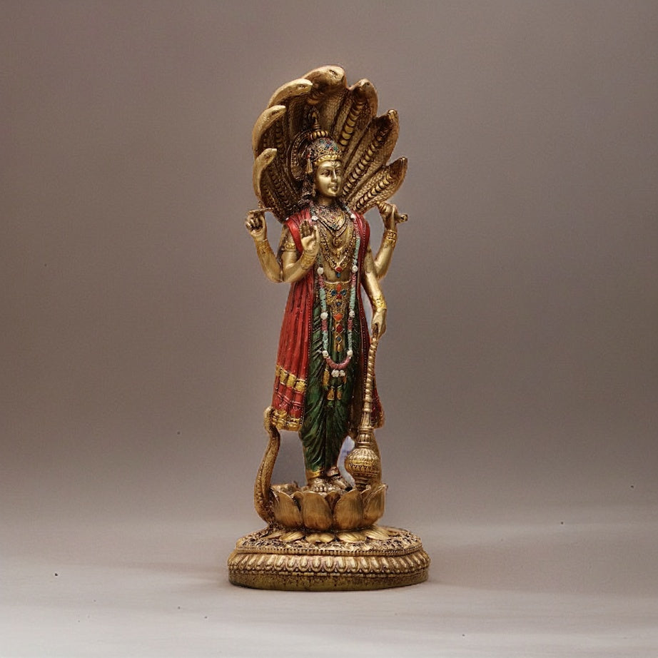 Lord Vishnu Gold & Silver Plated Idol