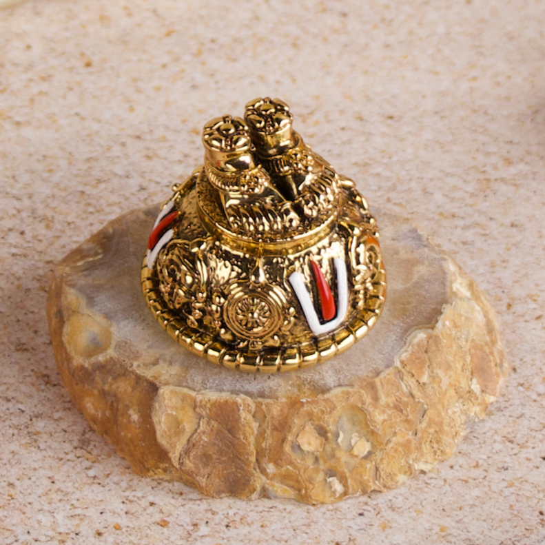 Gold Plated Balaji Charan | Divine 2-Inch Car Dashboard Idol
