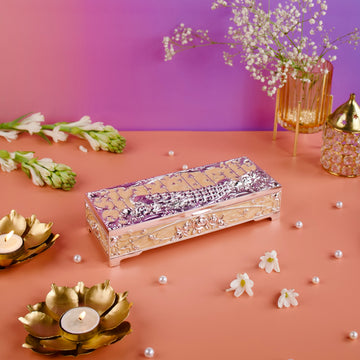 Regal Enamel Peacock Box – For Dry Fruits & Jewels