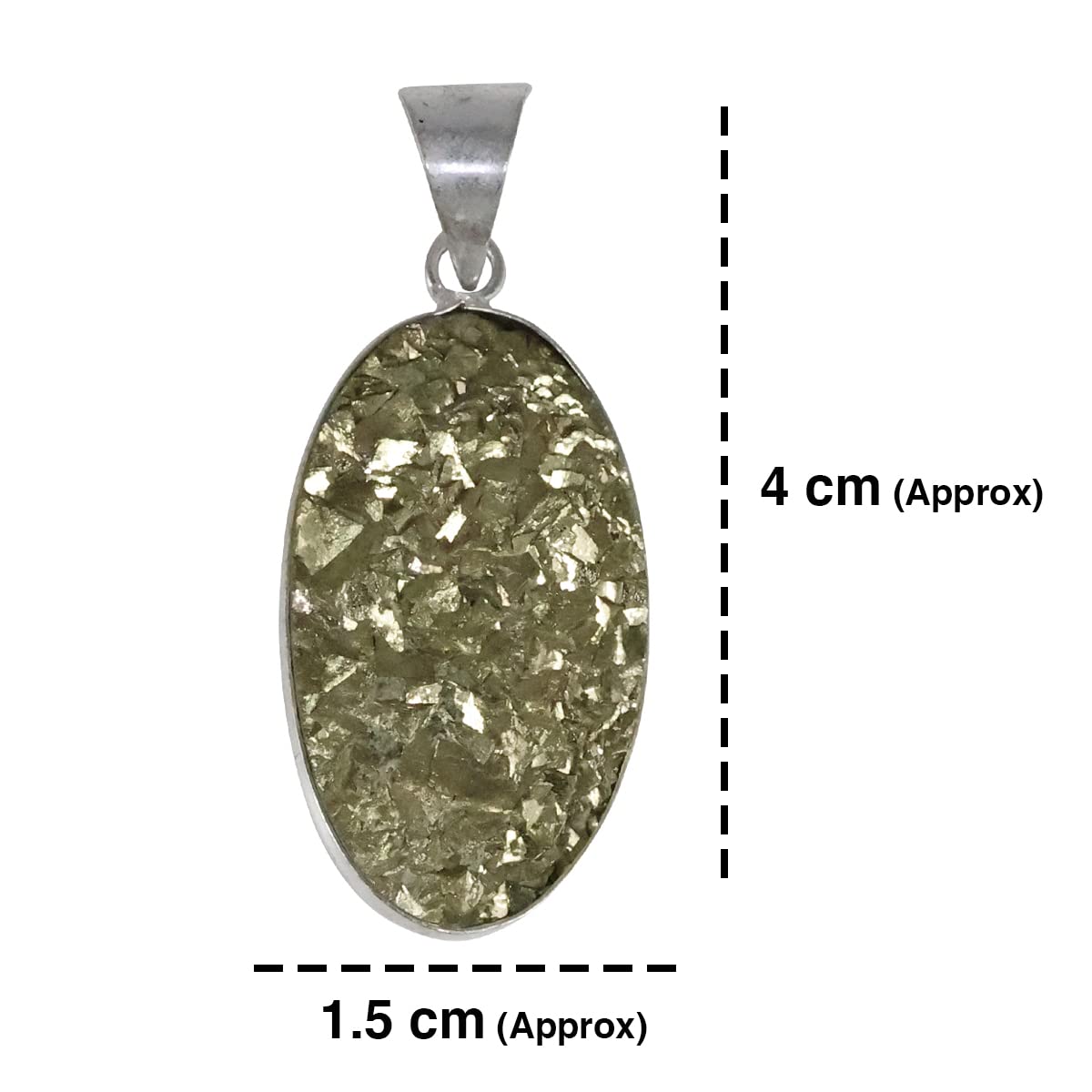 Pyrite Stone Pendant Money Magnet Crystal Locket & Chain