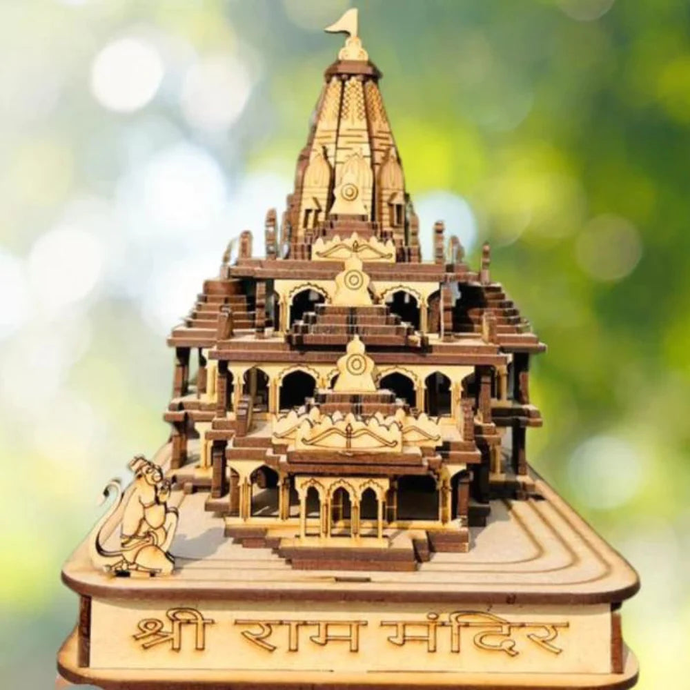 Shri Ram Mandir Model 3D Wooden Janmabhoomi Replica Made in Bharat