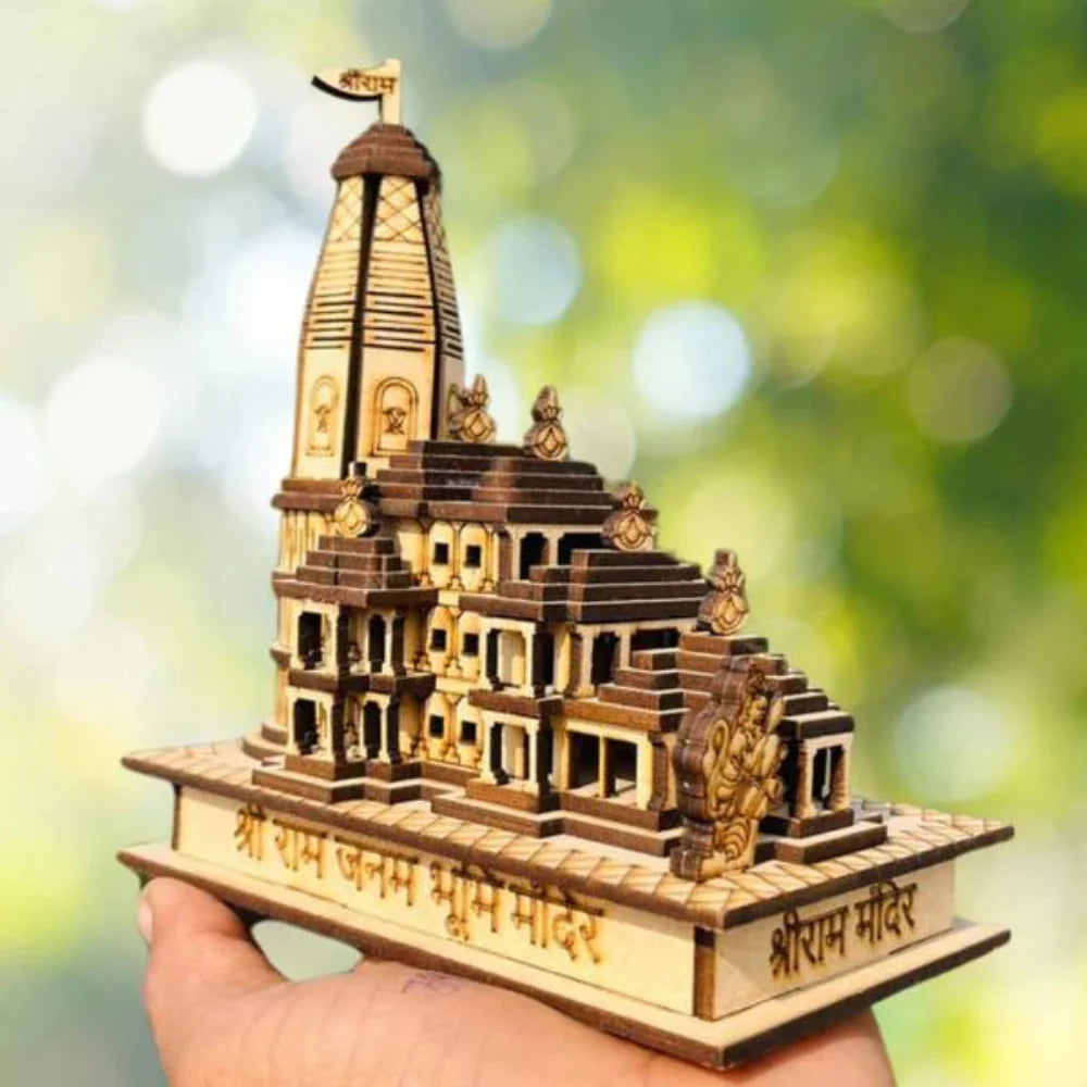 Shri Ram Mandir Model 3D Wooden Janmabhoomi Replica Made in Bharat