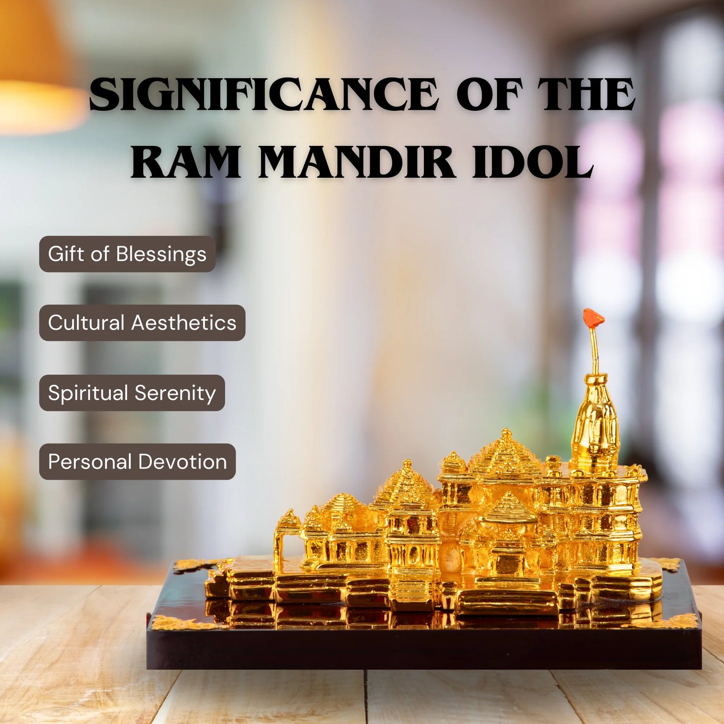 Shri Ram Mandir 3D Model 24K Gold Plated 3D Model Janmabhoomi Temple Replica