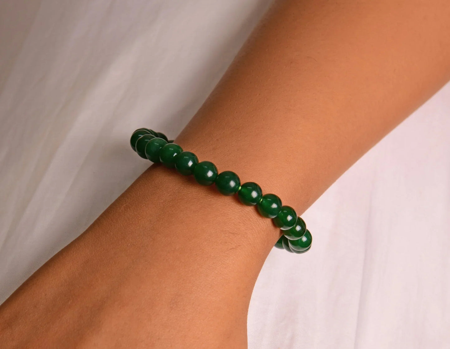 Green Jade Crystal Stone Bracelet Wealth and Good Fortune