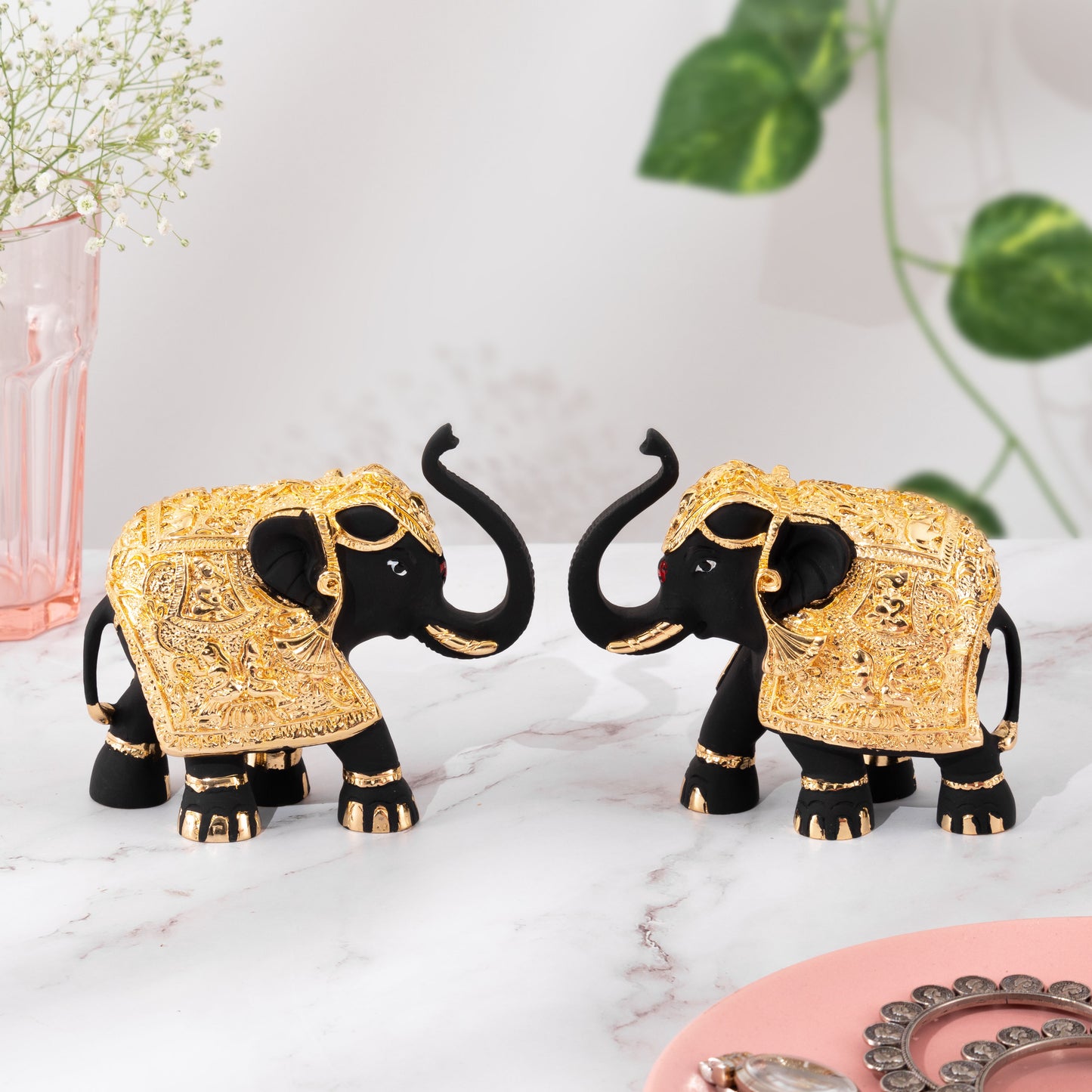 Vastu Trunk Up Elephants Idol Set of 2